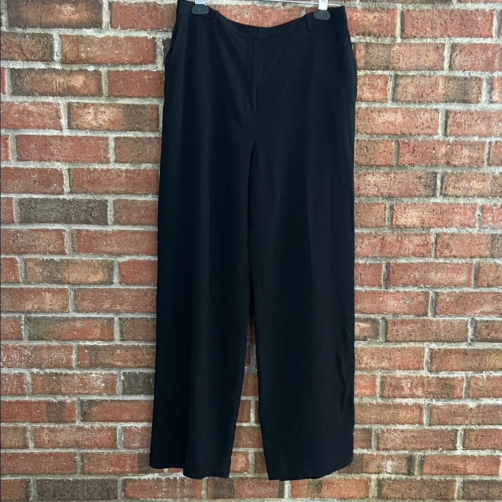 Ann Taylor Black wide leg Dress Trousers size 10
